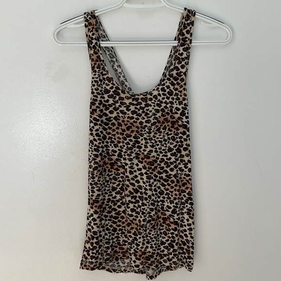 Cheetah Print Racerback Tank Top Ambiance Apparel Size Medium - Picture 1 of 6
